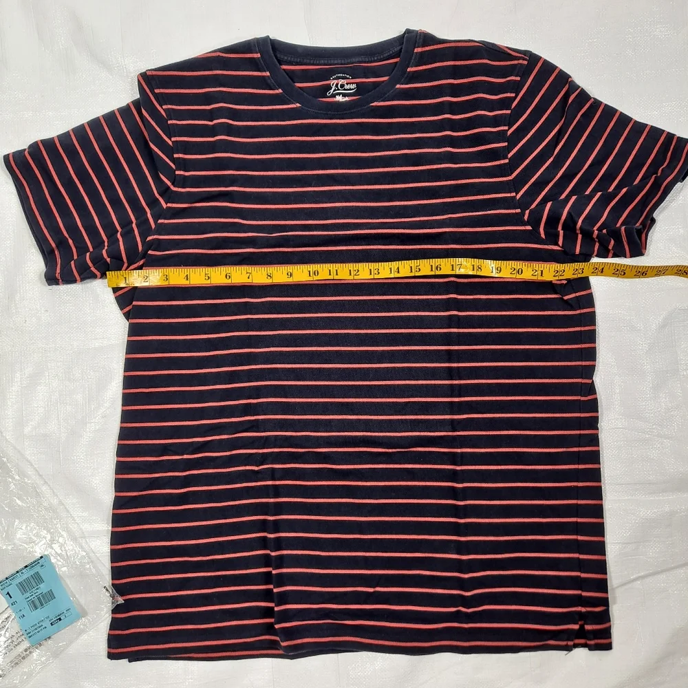 J. Crew Black Striped Pique Short Sleeve T-Shirt NIP
